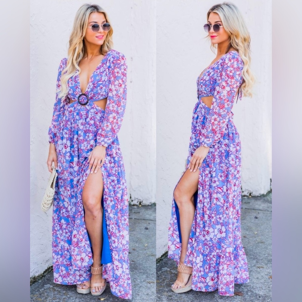 Pink Lilly ‘Depend On You’ Floral Maxi Dress - M